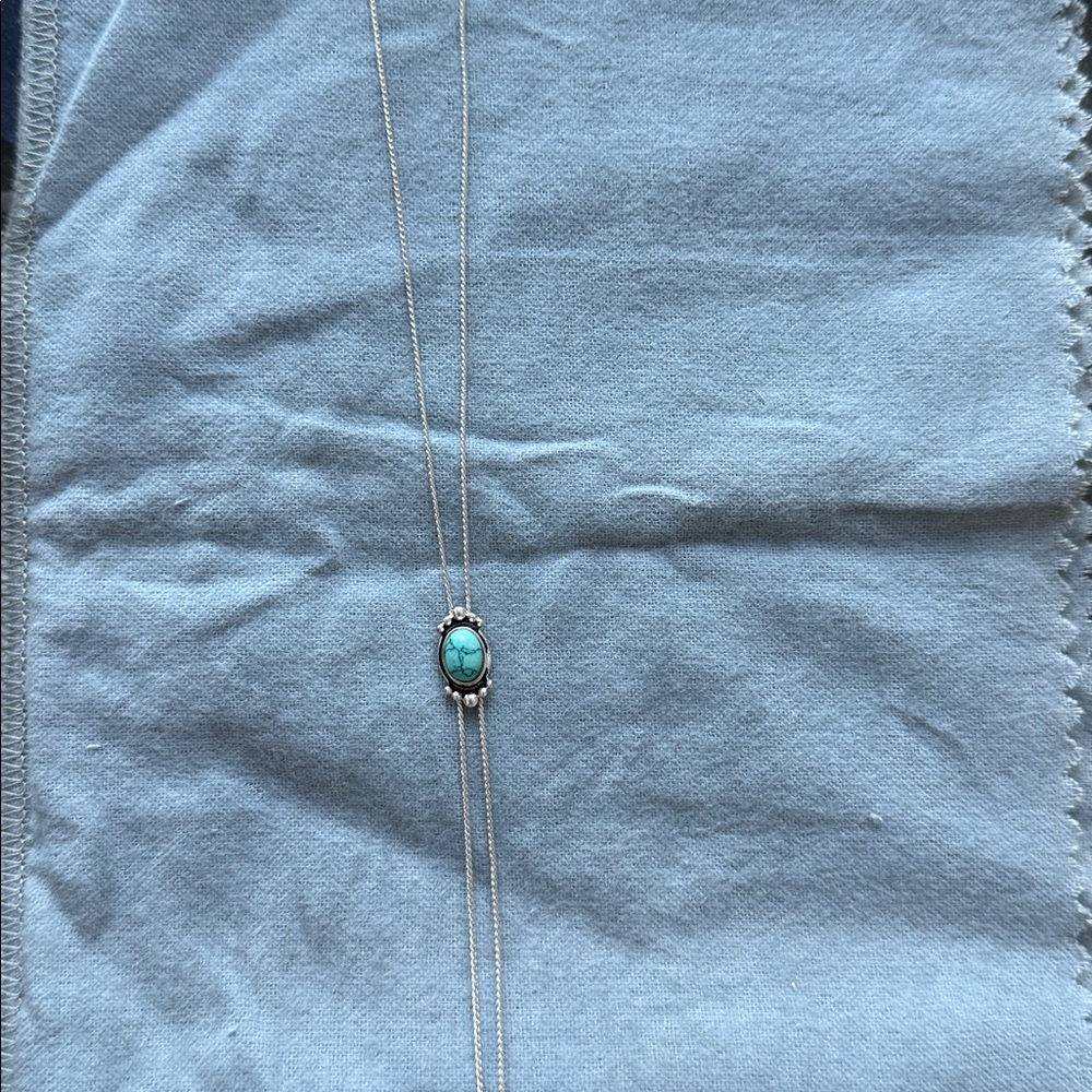 Silver Necklace with Turquoise Pendant